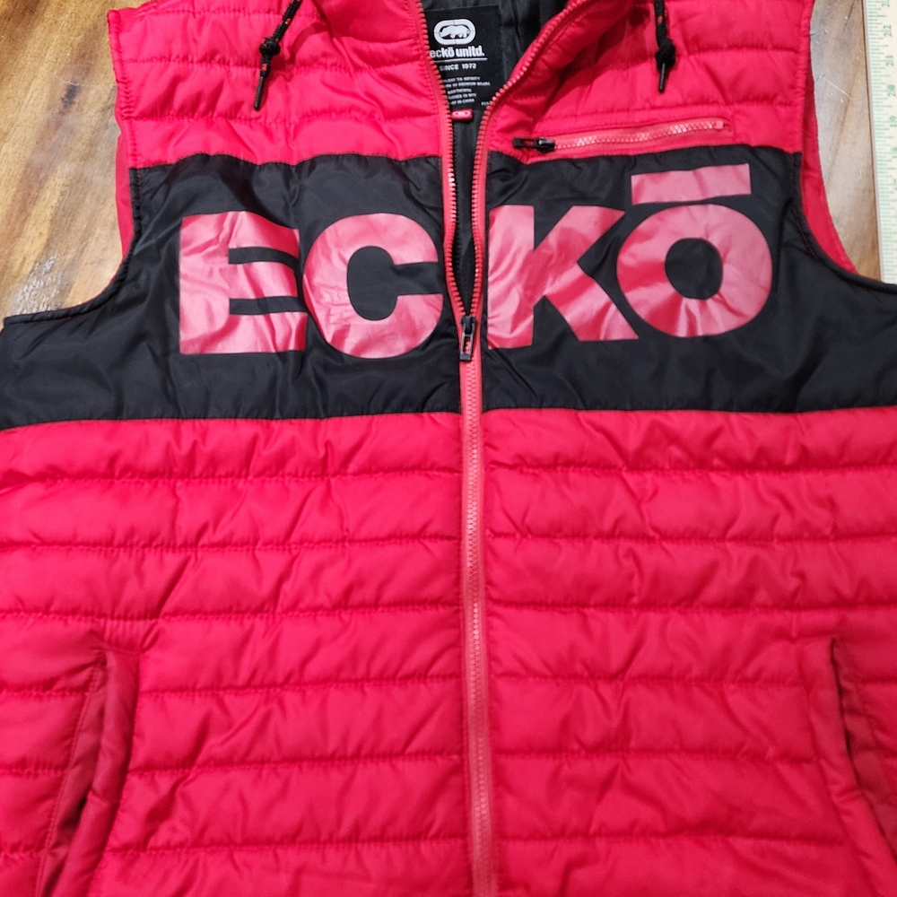 ECKO unltd sleeveless hoodie Puffer Vest Full Zip Jacket Size XL